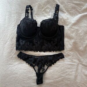 Elegant Black Lace Lingerie Set